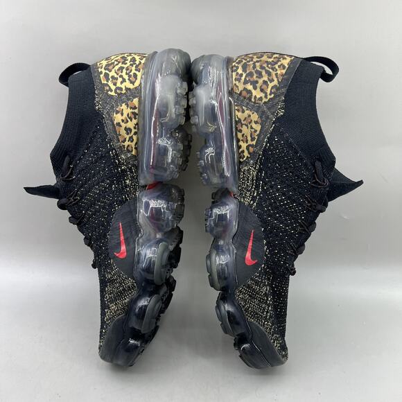 Nike Air VaporMax Flyknit 2 Cheetah Shoes Women Size 10 Black Red Low Sneakers - Picture 6 of 8